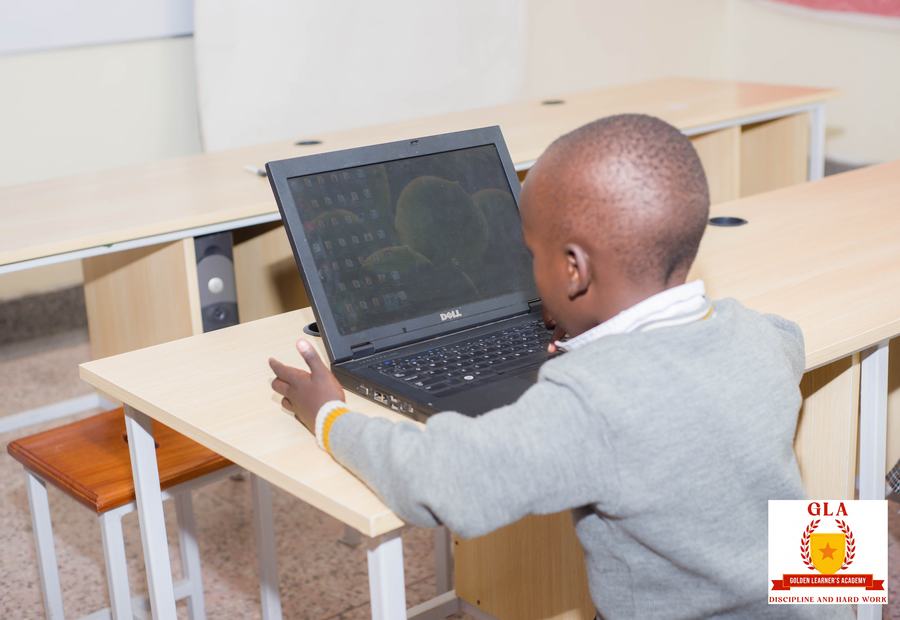 Learners in the computer lab at Golden Learners Academy